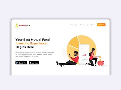 Home page for Moneyguru Mobile Application. 2danimation design fintech homepage illustration interactiondesign microanimation motiondesign responsive ui userinteraction