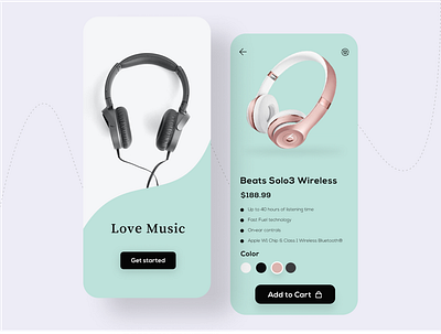 Headphone app UI app app design clean design headphone minimalist modern music simple ui ui design ux