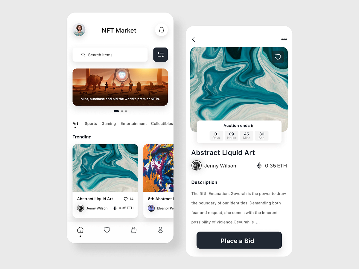 NFT Mobile App by Md Hasanul Banna on Dribbble