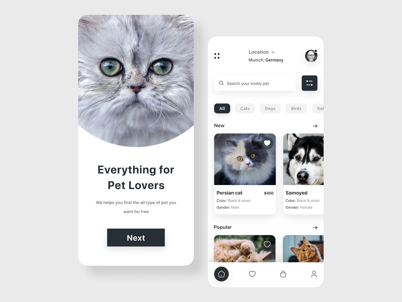 Pet Adoption App UI by Md Hasanul Banna on Dribbble