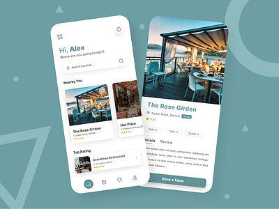 Restaurants Table Reservation app app design booking clean design food mobile app reservation restaurant restaurant app ui ui design