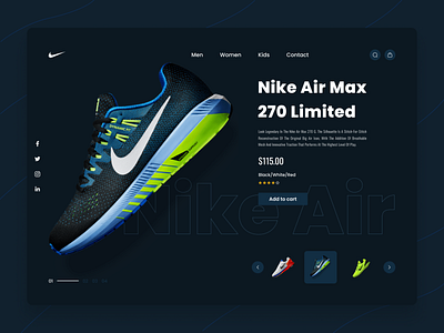 Nike Website Concept airmax ecommerce fashion footwear homepage landing page nike nike air shoe ui design web design website
