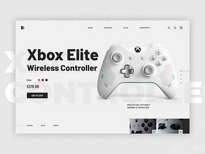 Xbox-Gaming Controller Store UI clean controller design ecommerce gaming hero ui ui design web webdesign websit xbox
