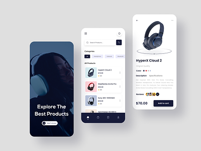 Headphone store app UI