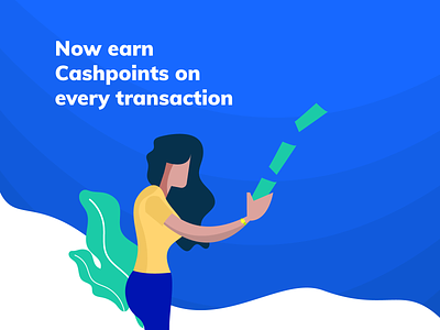 Illustration for payment app app blue cash design girl gradient illustration landing money newsletter payment popular transaction vector