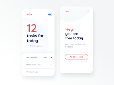 lightweight Todo app app blue clean countdown daily task figma hamburger invision minimal mobile mobile app mobile ui product task today todo todo app todolist typography white