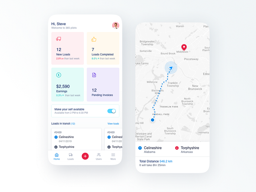 Pilot vehicle mobile app by Acodez on Dribbble