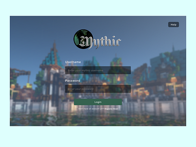 MythicMC Client Login Screen Concept | Minecraft