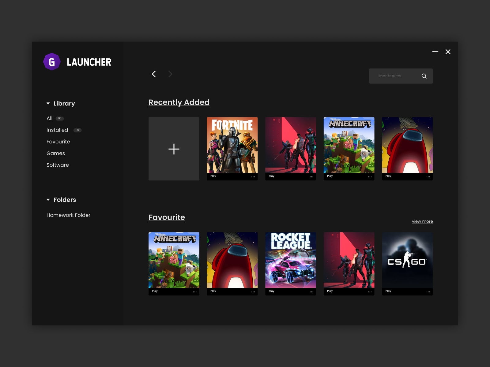 Game Launcher | Minimal UI/UX Concept by Al Arabi on Dribbble