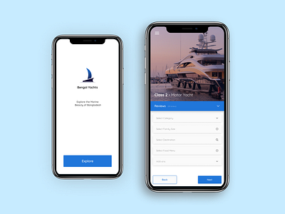 IOS Mockup | Bengal Yacht App UX Design