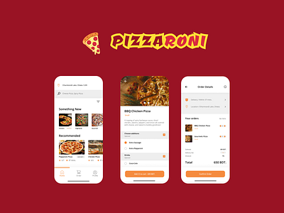 Food App | Minimal IOS Concept | Pizzaroni branding design minimal ui ux