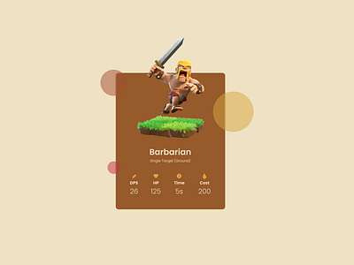 Barbarian Troops Card | Clash of Clans design flat minimal