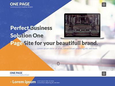 One Page Business Site photoshop psd