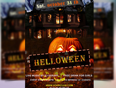 HALLOWEEN FLYER MOKUP flyer flyer design flyer designs halloween design halloween flyer halloween party