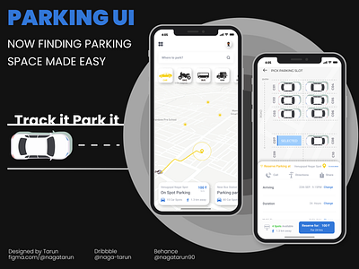 Parking space finder app UI app car parking design flat minimal mockups parking parking app ui uiuxdesign