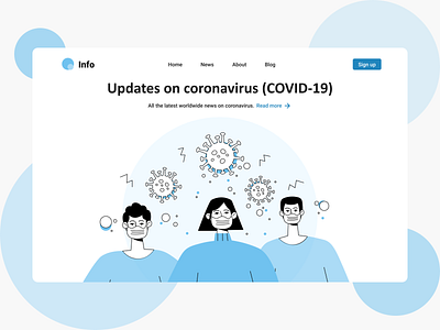 Coronavirus website blue corona coronavirus covid19 figma homepage illustration illustrations kavala landing page ui ui design uiux web design webdesign