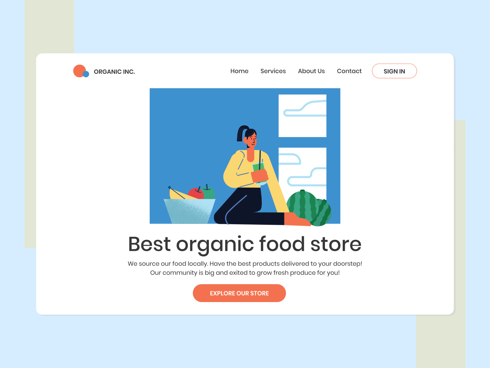 Organic food store by Kavala on Dribbble