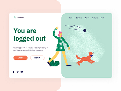 Log out page daily ui dailyui figma homepage illustration illustrations kavala landing page log out log out page logout page ui ui design uiux web design