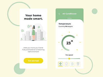 Smart home app app app design figma green illustration illustrations kavala mobile mobile ui smart home smart home app ui design uiux
