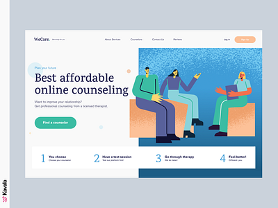 Online counseling website counseling daily ui dailyui figma homepage illustration illustrations kavala landing page online counseling psychologist ui ui design uiux web design