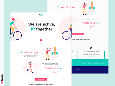 Fitness landing page daily ui dailyui figma fitness fitness website homepage illustration illustrations kavala landing page pink ui ui design uiux web design
