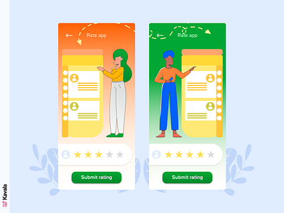 Rating screens app app design daily ui dailyui figma illustration illustrations kavala mobile mobile app design mobile ui rate rate screens rating rating screens review ui design uiux