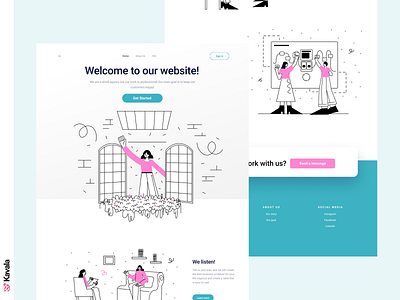 Business landing page business landing page clean daily ui dailyui figma homepage illustration illustrations kavala landing page minimal ui ui design uiux web design