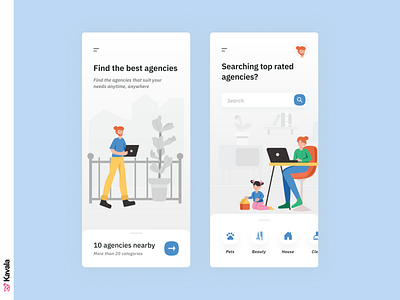 Agency app agency app app app design daily ui dailyui figma illustration illustrations kavala mobile mobile app mobile app design ui ui design uiux