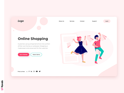 Shopping Website daily ui dailyui figma homepage illustration illustrations kavala landing page pink shopping website ui ui design uiux web design