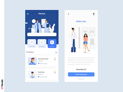 Medical app app app design blue corona coronavirus figma illustration illustrations kavala medical app mobile mobile ui ui ui design uiux