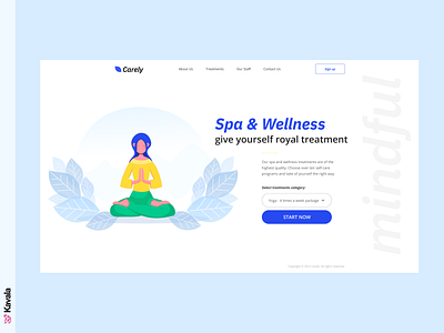 Spa website daily ui dailyui figma homepage illustration illustrations kavala landing page meditation spa ui ui design uiux web design