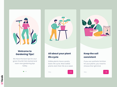 Gardening app app app design figma garden gardening illustration illustrations kavala mobile mobile ui ui ui design uiux
