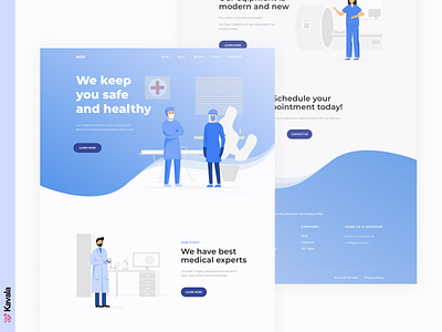 Medical website blue corona coronavirus covid 19 covid19 dailyui figma homepage illustration illustrations kavala landing page medical medical website ui ui design uiux