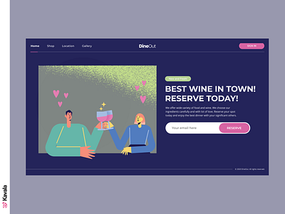 DIne out website dailyui dine out figma homepage illustration illustrations kavala landing page purple restaurant ui ui design uiux