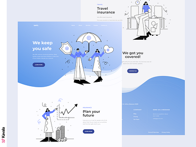 Insurance website dailyui figma homepage illustration illustrations insurance kavala landing page purple safe ui ui design uiux web design