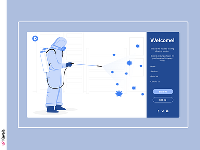 Cleaning website cleaning corona corona virus coronavirus dailyui figma homepage illustration illustrations kavala landing page ui ui design uiux web design