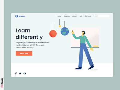 E-learning website daily ui dailyui e learning figma homepage illustration illustrations kavala landing page online learning teaching ui ui design uiux