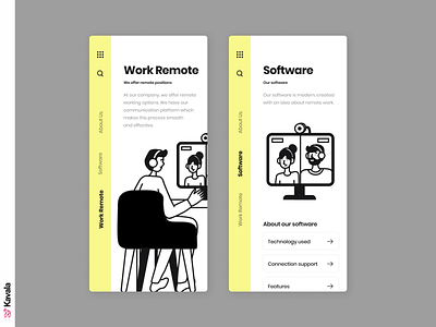 Remote work app app app design dailyui figma illustration illustrations kavala mobile ui remote work ui ui design uiux video call work from home