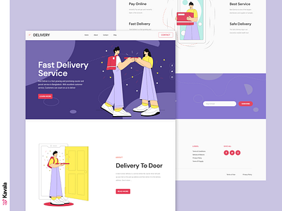 Delivery website daily ui dailyui delivery delivery app figma homepage illustration illustrations kavala landing page ui ui design uiux