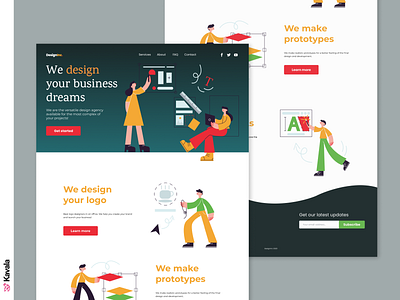 Design agency landing page agency website daily ui dailyui design agency figma homepage illustration illustrations kavala landing page ui ui design uiux