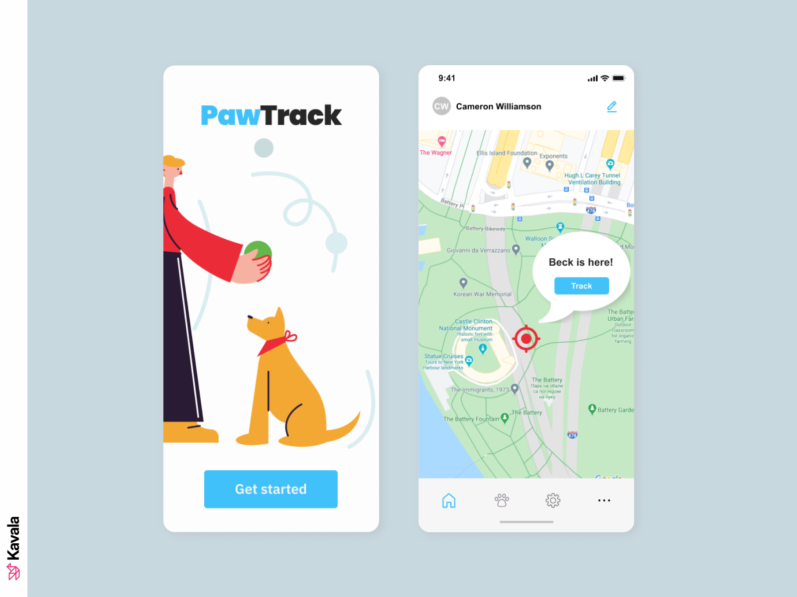 Dog tracker app by Kavala on Dribbble