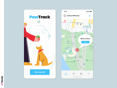 Dog tracker app app app design dailyui dog tracker figma illustration illustrations kavala mobile mobile ui pet pet tracker tracker ui ui design uiux