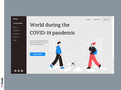 News website blog corona coronavirus covid19 daily ui dailyui figma homepage illustration illustrations kavala landing page news ui ui design uiux