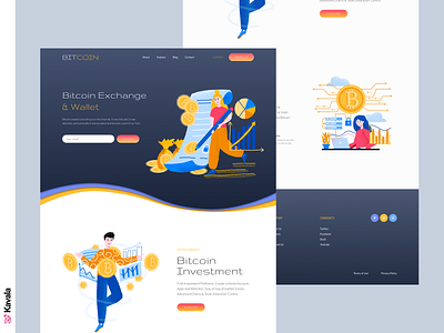 Bitcoin landing page bitcoin crypto currency cryptocurrency daily ui dailyui figma homepage illustration illustrations kavala landing page ui ui design uiux