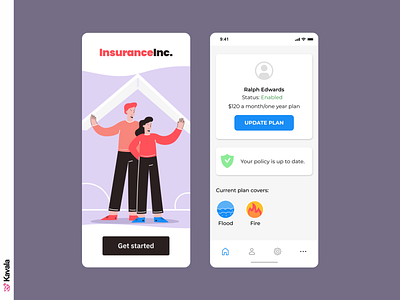 Insurance app app app design dailyui figma illustration illustrations insurance kavala mobile ui ui ui design uiux