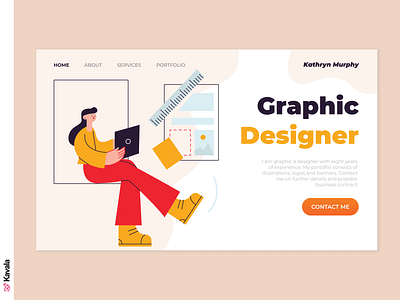 Graphic Designer website daily ui dailyui figma graphic designer homepage illustration illustrations kavala landing page portfolio ui ui design uiux
