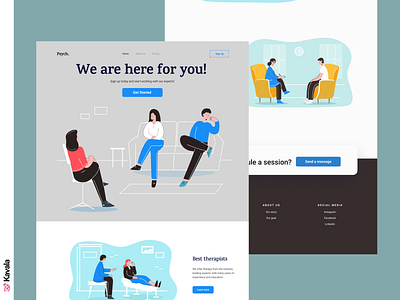 Psychotherapy landing page figma homepage illustration illustrations kavala landing page landing page design psychology psychotherapy therapy ui design uiux