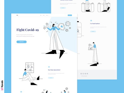 Corona landing page corona coronavirus covid 19 daily ui dailyui figma homepage illustration illustrations kavala landing page ui ui design uiux