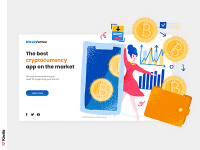 Bitcoin website bitcoin crypto cryptocurrency figma homepage illustration illustrations kavala landing page ui ui design uiux