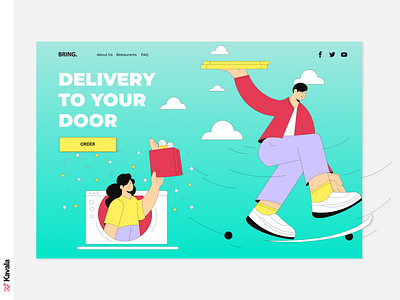 Delivery website app daily ui challenge dailyui delivery figma home delivery homepage illustration illustrations kavala landing page ui ui design uiux
